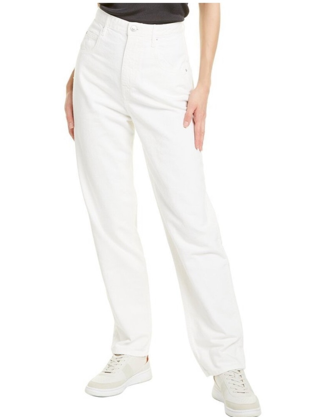 NWT ISABEL MARANT Corfy White Cotton High Rise Trousers Jeans